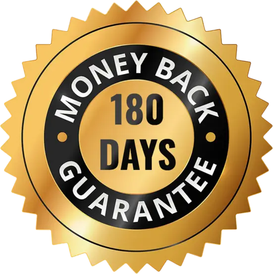 180 day money back guarantee badge